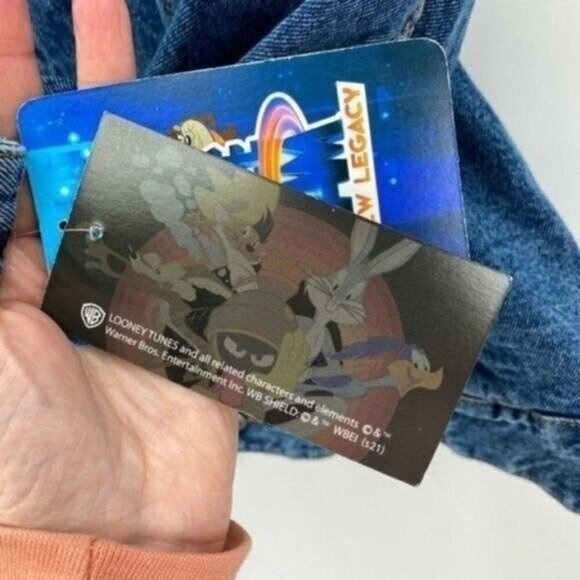 Members Only Looney Tunes Space Jam Denim Jean Bugs Bunny Medium Jacket NWT - Picture 4 of 12